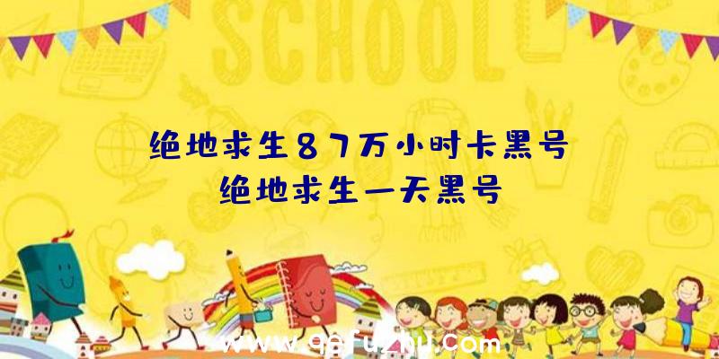 「绝地求生87万小时卡黑号」|绝地求生一天黑号